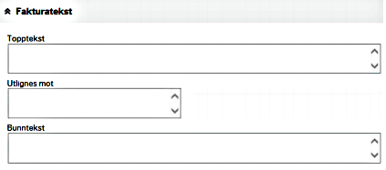 Skjermbilde av fakturatekst. 
